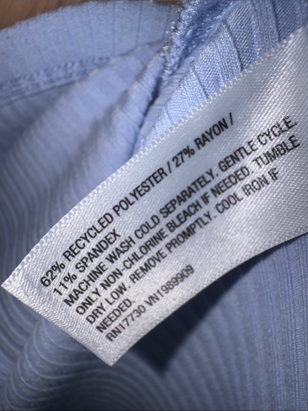 a new day Women’s Light Blue Ribbed Sleeveless Button-Up Collared Top - Picture 3 of 4